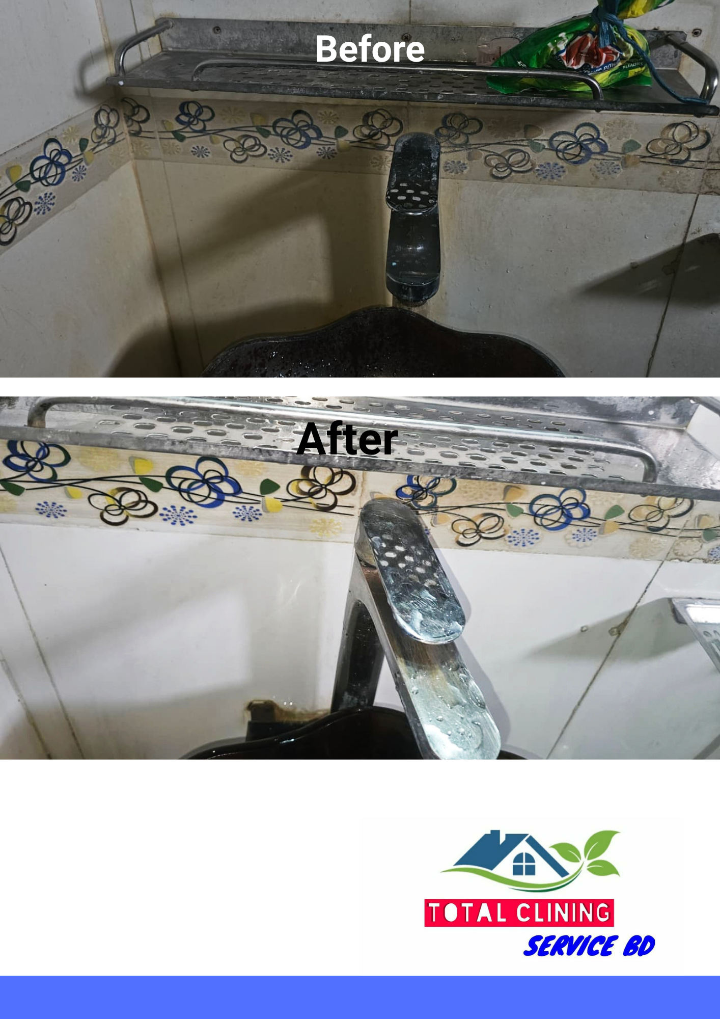 Washroom tiles deep cleaning service before and after in bashabo Dhaka