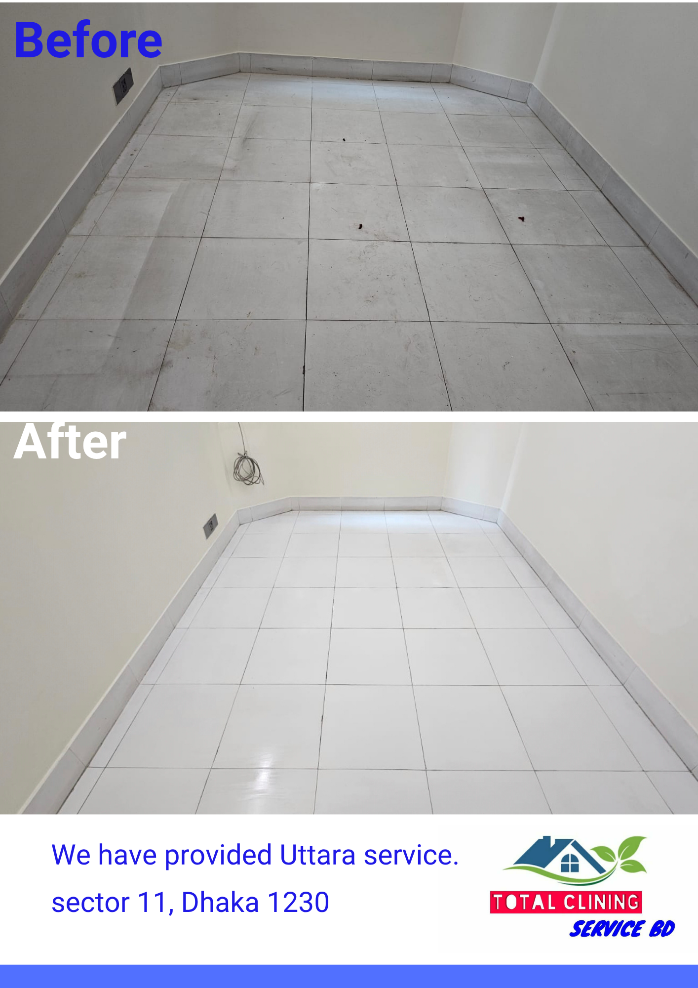 Floor deep cleaning service in Uttara Sector 11 Dhaka by Total Cleaning Service BD