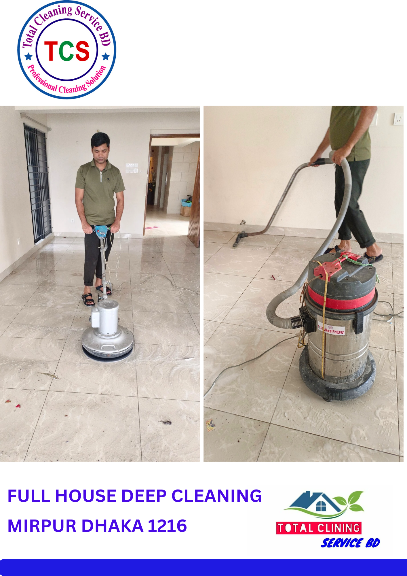 Full house deep cleaning service in Mirpur Dhaka by Total Cleaning Service BD