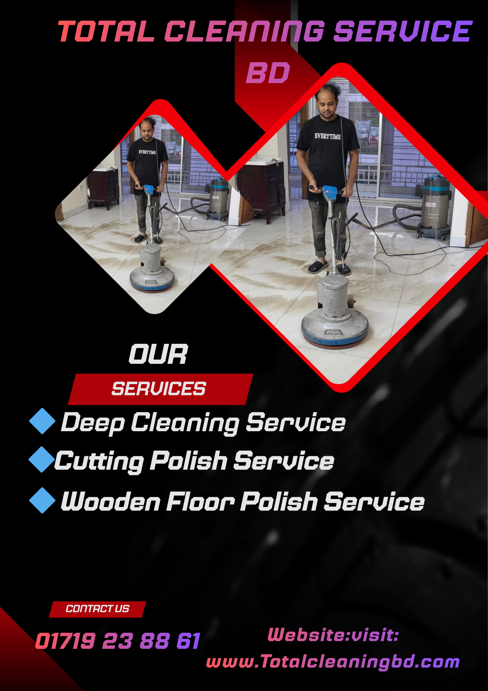 Professional Deep Cleaning and Cutting Polish Service in Bashundhara residential area  Dhaka 1229 by Total Cleaning Service BD